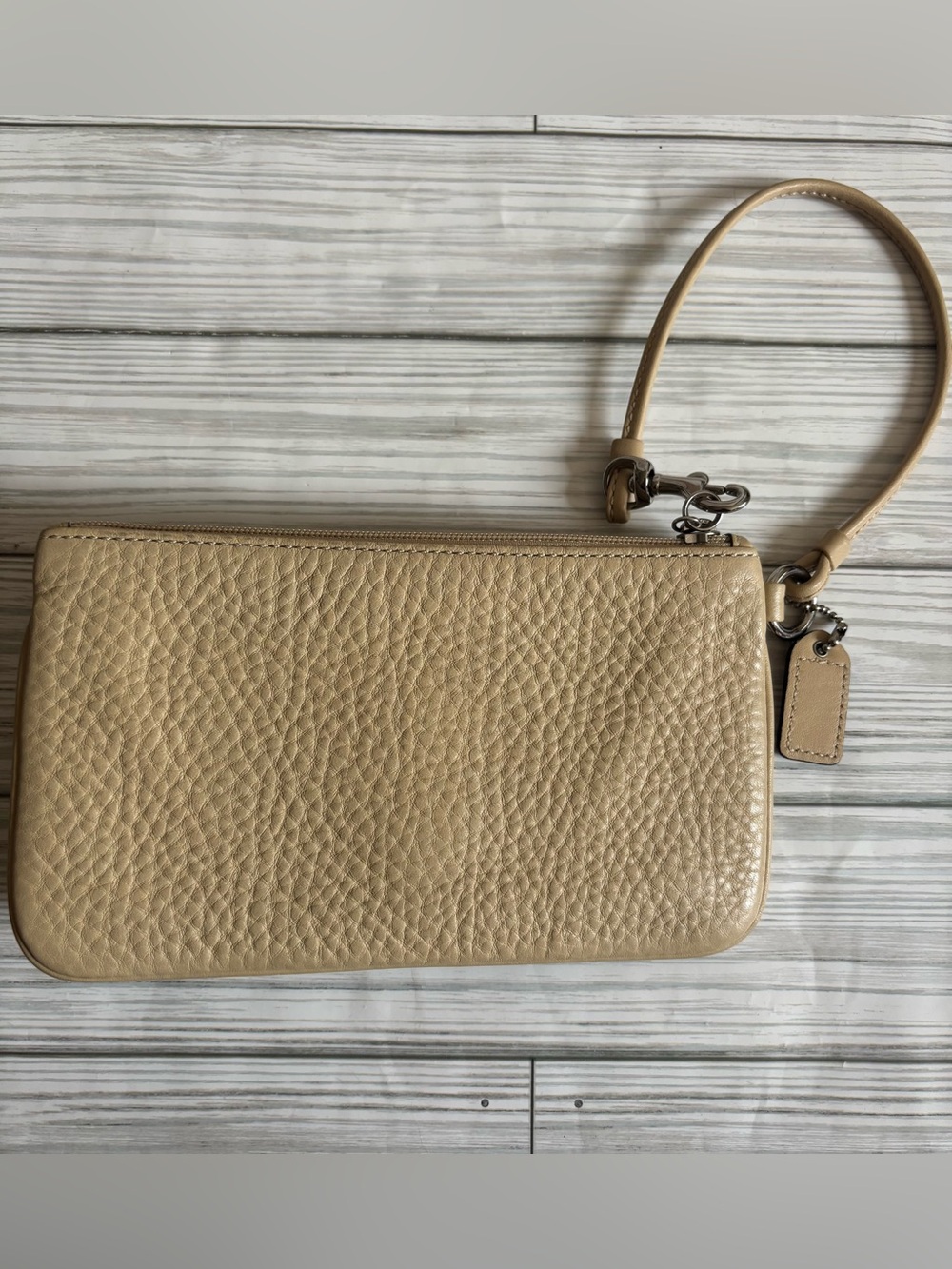 Coach Tan Leather Wristlet Clutch - Picture 2 of 9